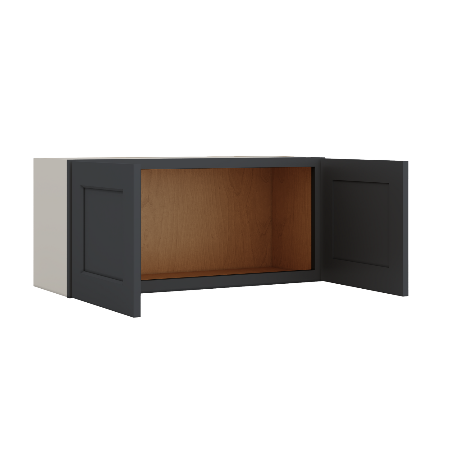 15" Tall 15HNS Hermosa Noir Black Shaker Stackable Cabinet - Double Door 24", 27", 30", 33" & 36" Wide
