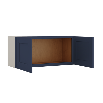 15" Tall NB29 Naval Blue Shaker Stackable Cabinet - Double Door 24", 27", 30", 33" & 36" Wide