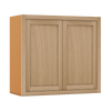 30" Wide Bridge White Oak Inset Shaker Wall Cabinet - Double Door 12", 15", 18", 21"& 24" Tall