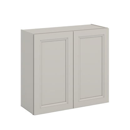 30" Tall 27LGDS Laguna Gray Double Shaker Wall Cabinet - Double Door 24", 27", 30", 33" & 36" Wide