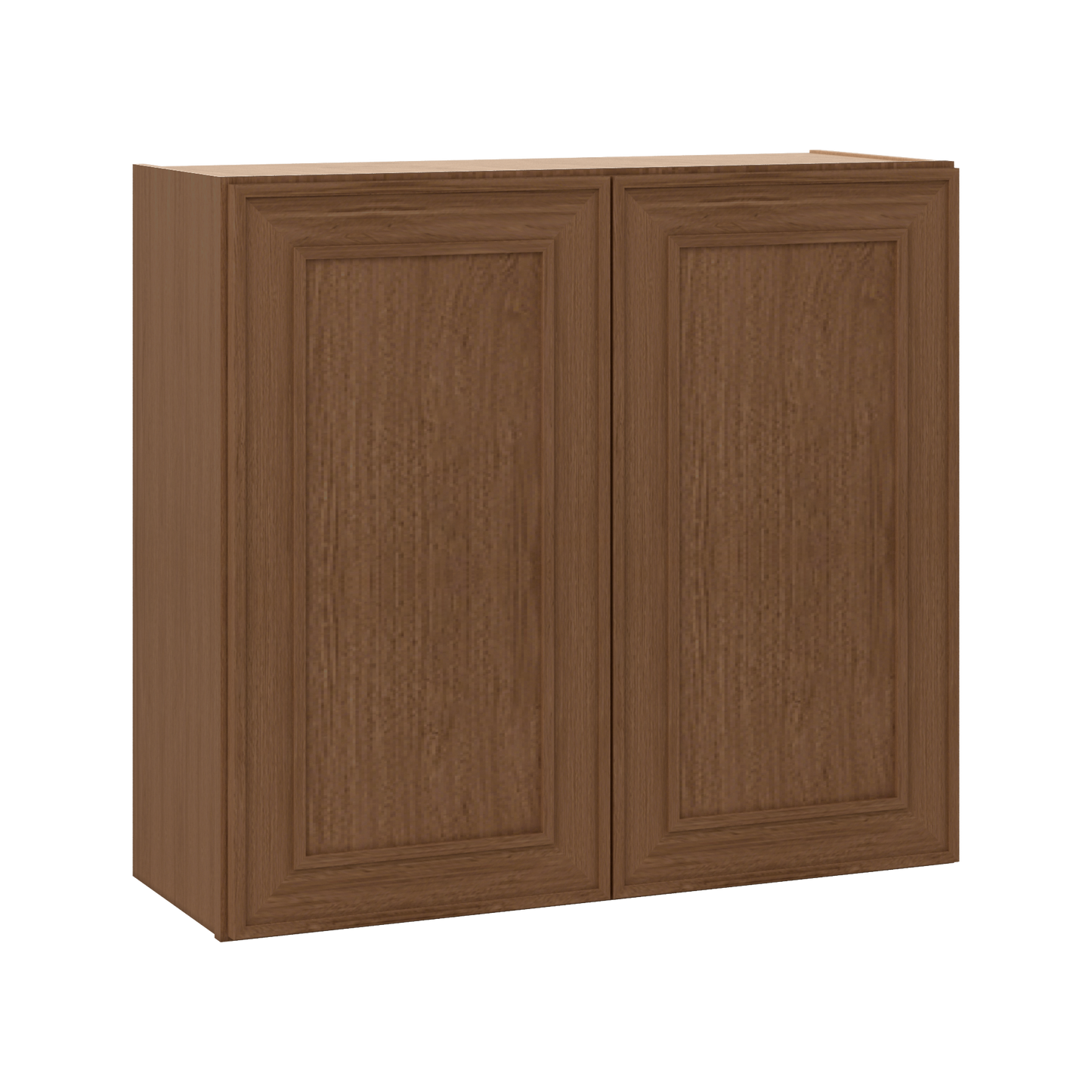 30" Tall Double Door 24", 27", 30", 33" & 36" Elegant Craftsman Mocha Shaker 1-1/4" Overlay Wall Cabinet