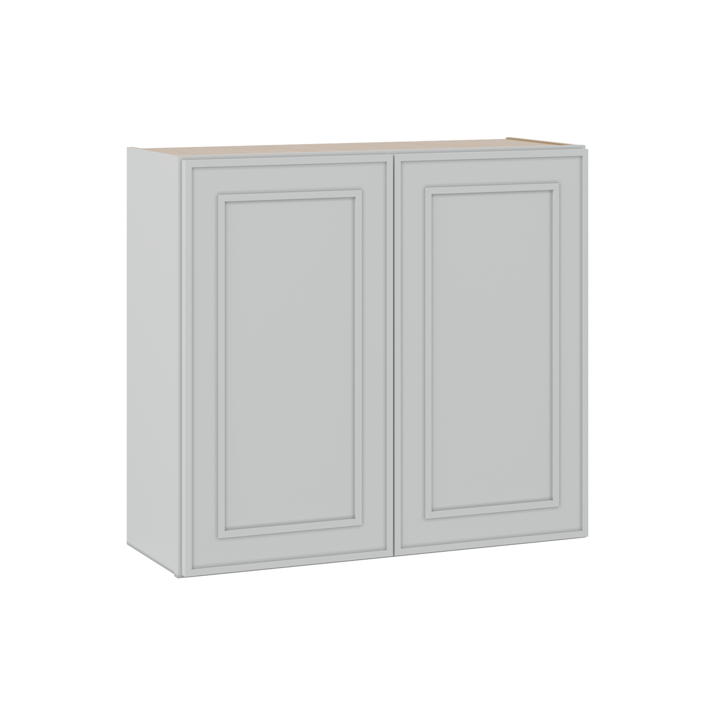 30" Tall Double Door 24", 27", 30", 33" & 36" White Elegant Oak Craftsman Shaker 1-1/4" Overlay Wall Cabinet