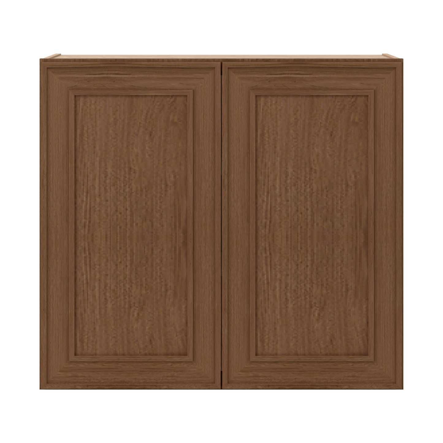 30" Tall Double Door 24", 27", 30", 33" & 36" Elegant Craftsman Mocha Shaker 1-1/4" Overlay Wall Cabinet
