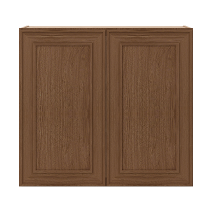 30" Tall Double Door 24", 27", 30", 33" & 36" Elegant Craftsman Mocha Shaker 1-1/4" Overlay Wall Cabinet