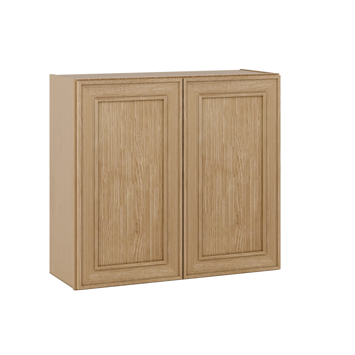 30" Tall Double Door 24", 27", 30", 33" & 36" Elegant Oak Craftsman Shaker 1-1/4" Overlay Wall Cabinet