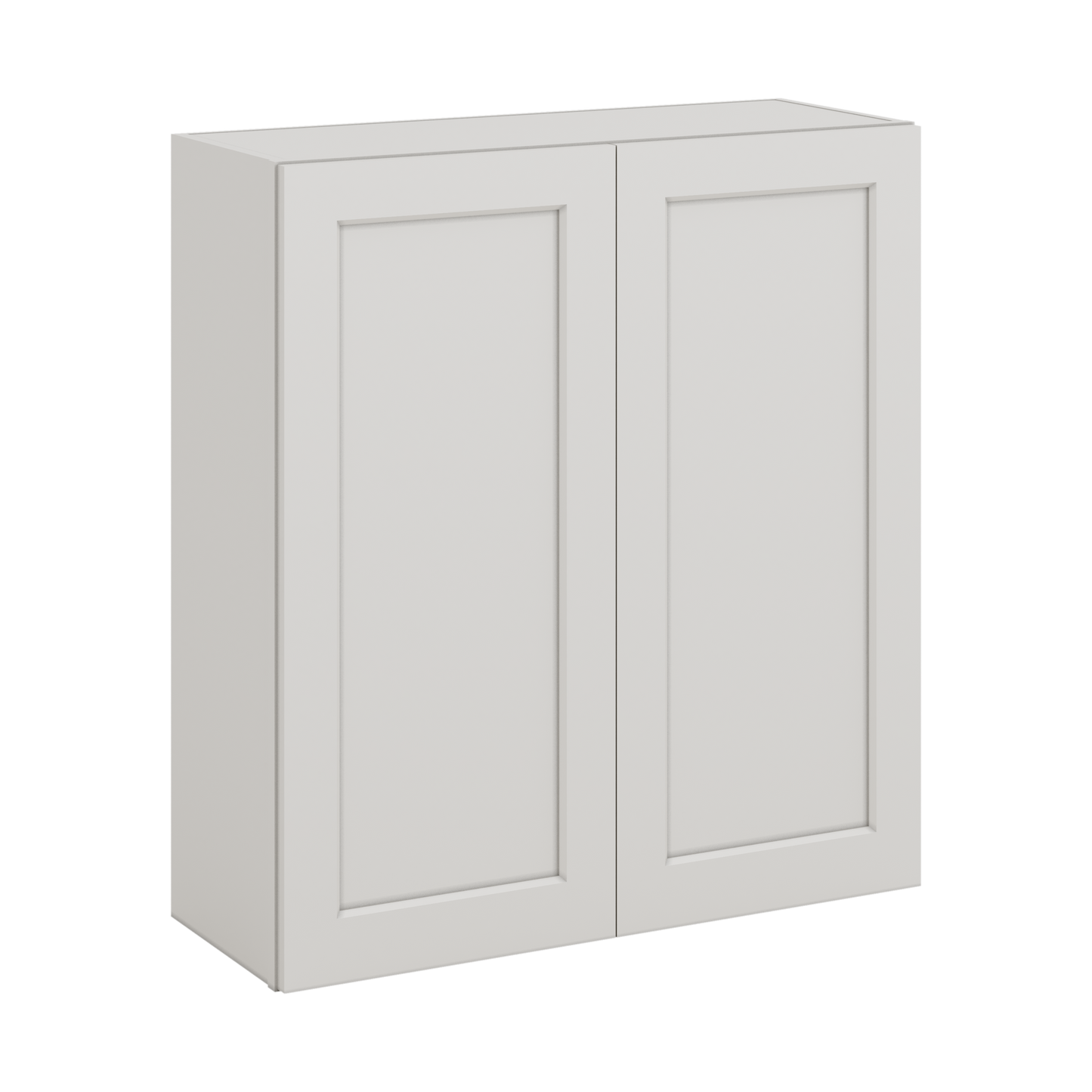 36" Tall 2WS White Shaker 1-1/4" Overlay Wall Cabinet - Double Door 24", 27", 30", 33" & 36" Wide