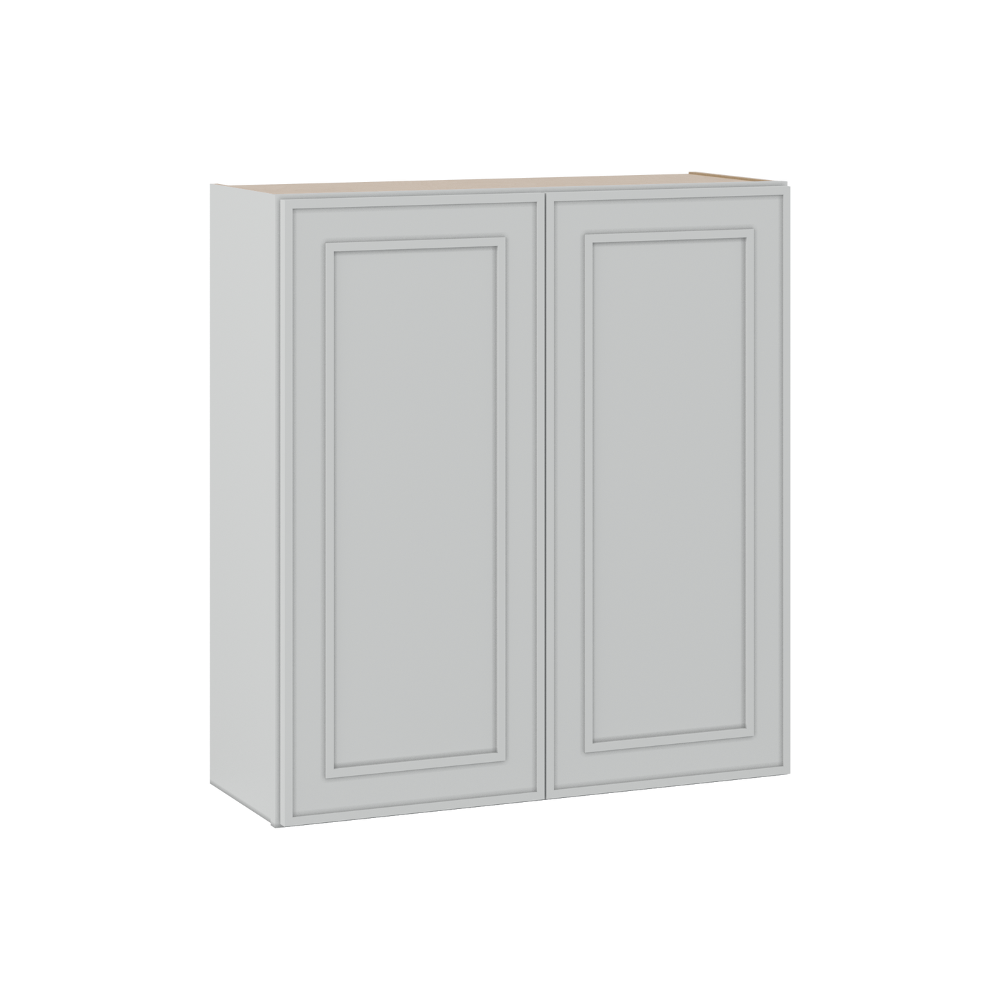 36" Tall Double Door 24", 27", 30", 33" & 36" Wide White Elegant Oak Shaker Wall Cabinet