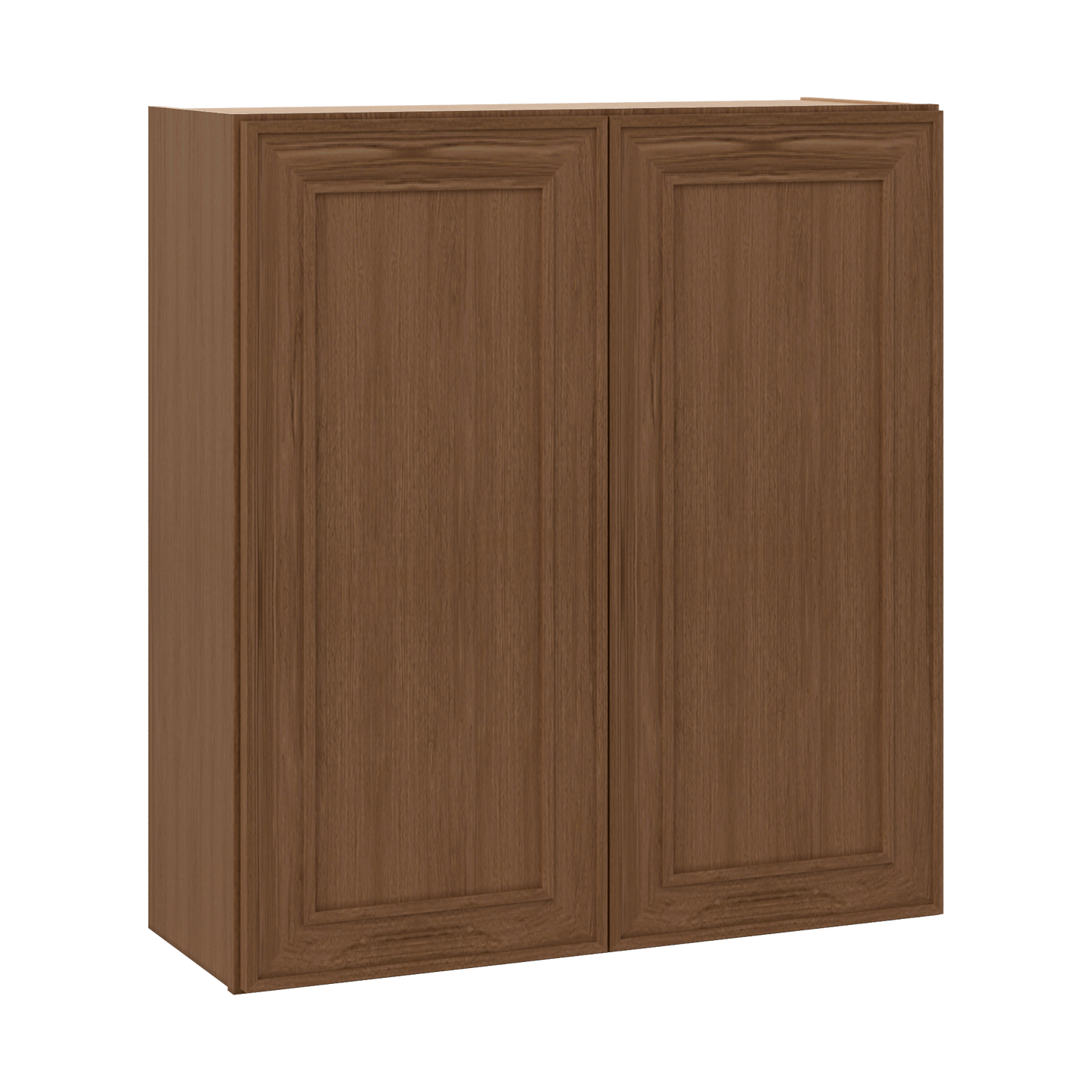 36" Tall Double Door 24", 27", 30", 33" & 36" Wide Mocha Elegant Oak Shaker Wall Cabinet