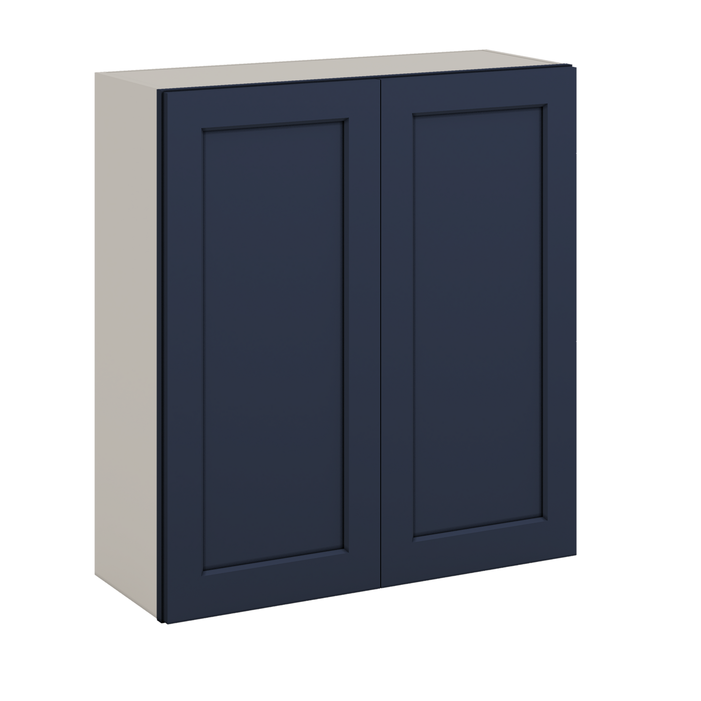 36" Tall 29NB Naval Blue Shaker 1-1/4" Overlay Wall Cabinet - Double Door 24", 27", 30", 33" & 36" 42" Wide
