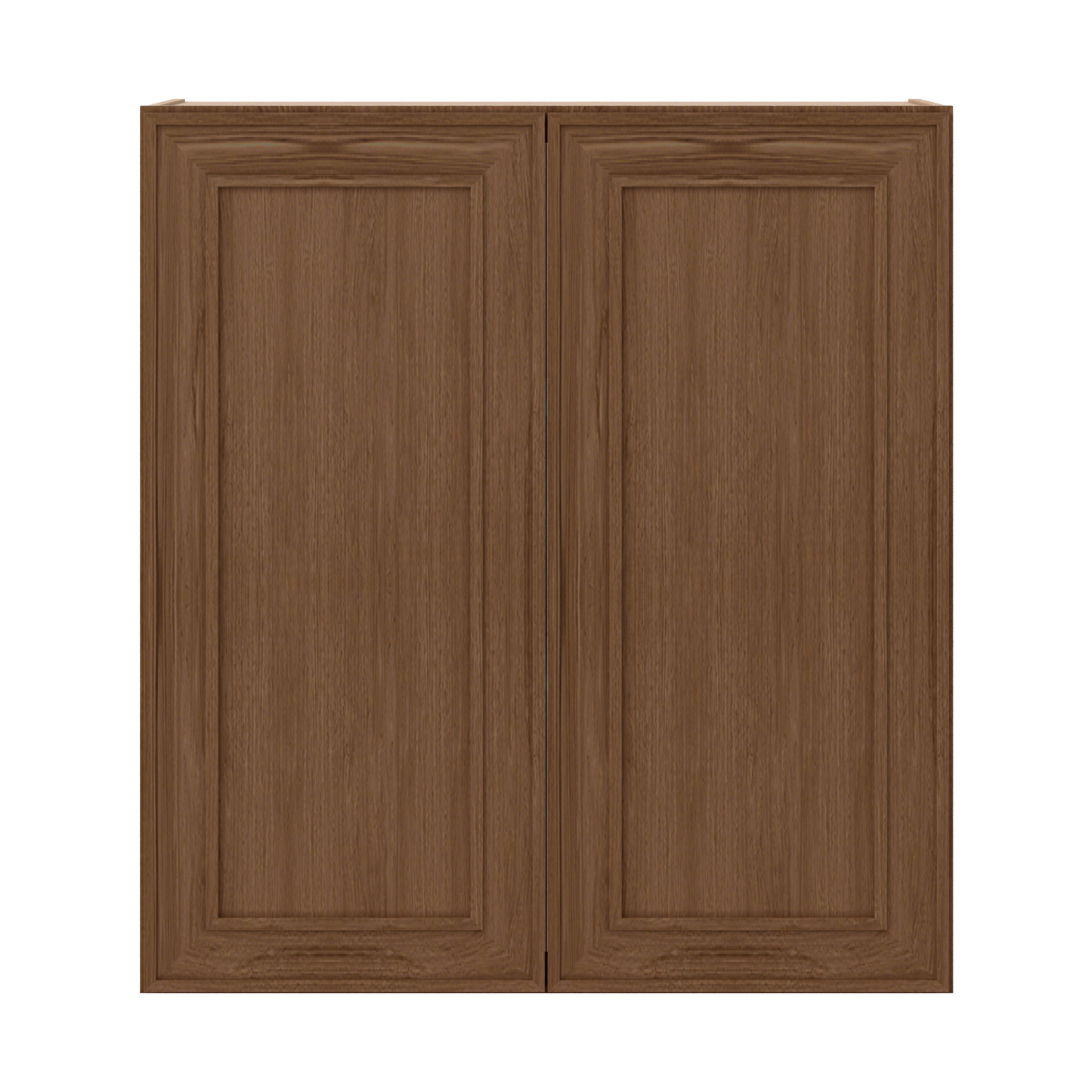36" Tall Double Door 24", 27", 30", 33" & 36" Wide Mocha Elegant Oak Shaker Wall Cabinet