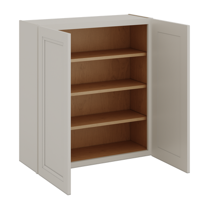 36" Tall 27LGDS Laguna Gray Double Shaker Wall Cabinet - Double Door 24", 27", 30", 33" & 36" Wide