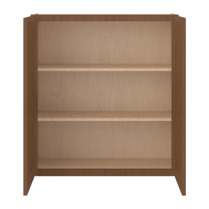 36" Tall Double Door 24", 27", 30", 33" & 36" Wide Elegant Craftsman Mocha Shaker Wall Cabinet