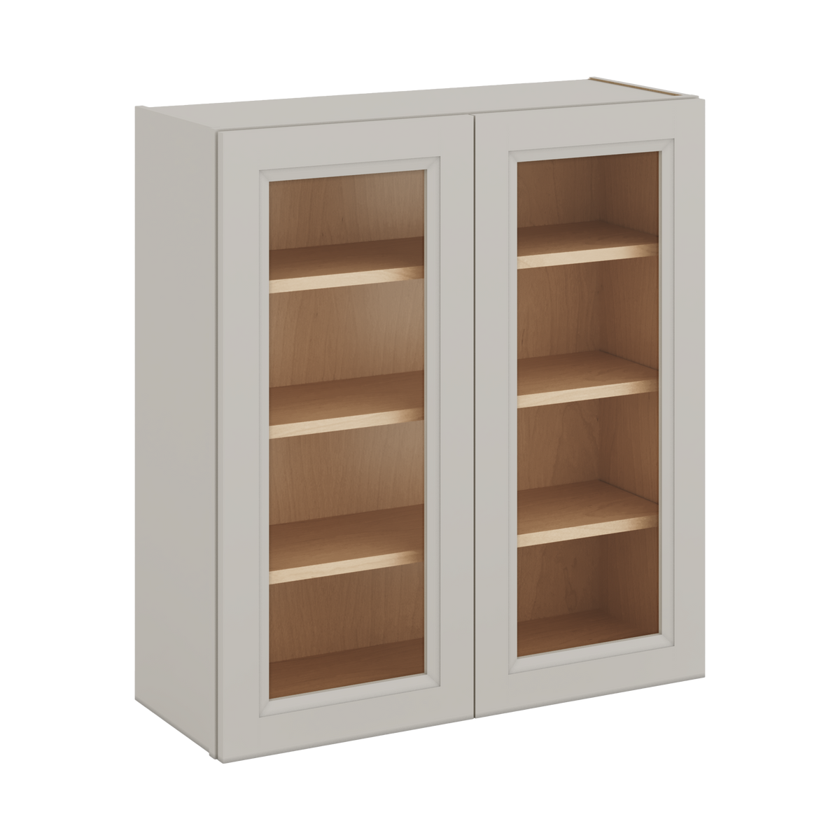 36" Tall 27LGDS Laguna Gray Double Shaker Glass Ready Wall Cabinet - Double Door 24", 27", 30", 33" & 36" Wide