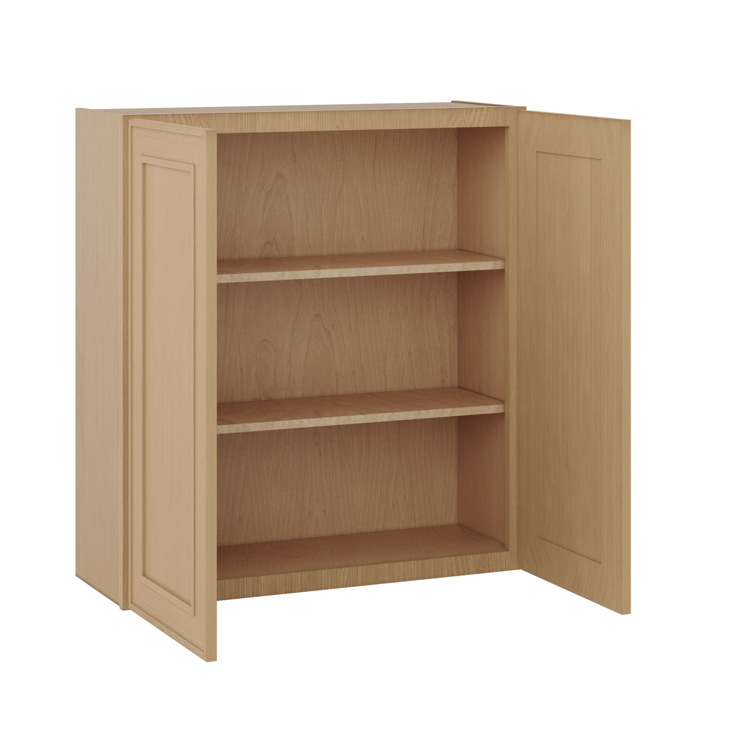 36" Tall Double Door 24", 27", 30", 33" & 36" Wide Elegant Oak Shaker Wall Cabinet