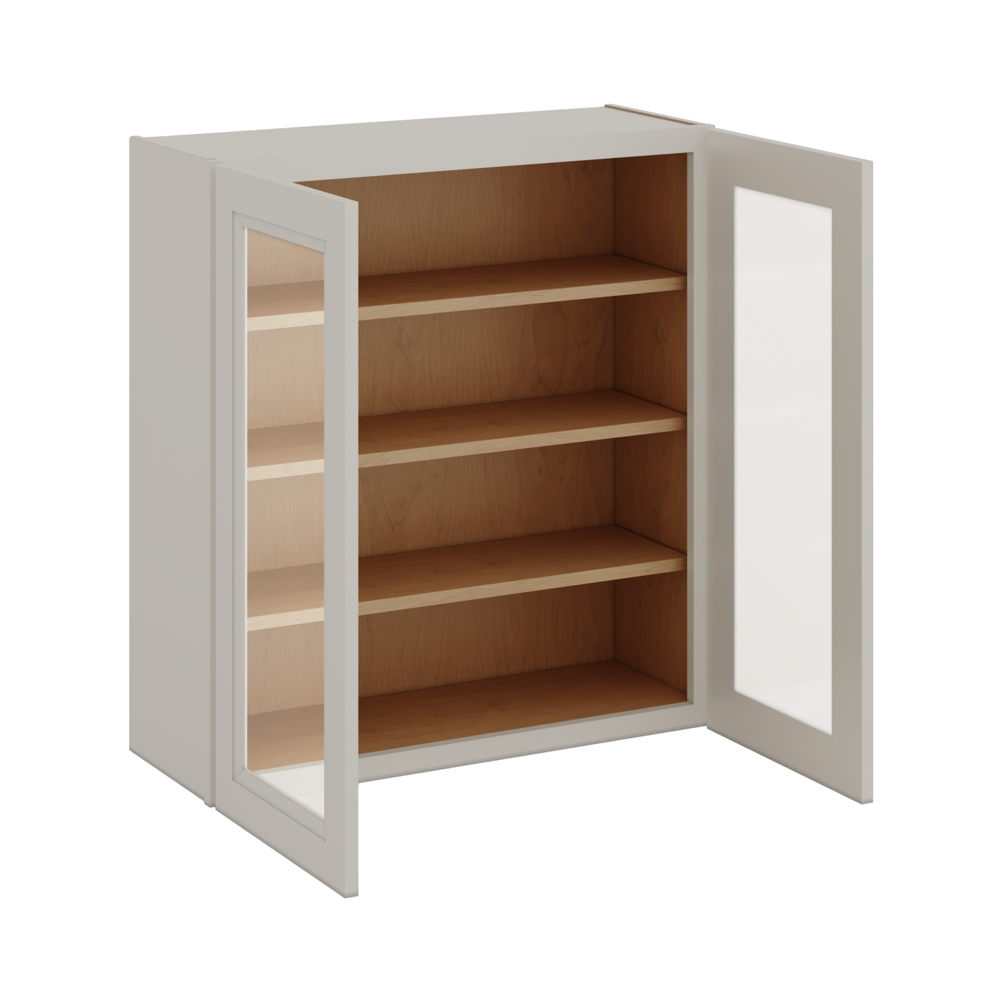 36" Tall 27LGDS Laguna Gray Double Shaker Glass Ready Wall Cabinet - Double Door 24", 27", 30", 33" & 36" Wide