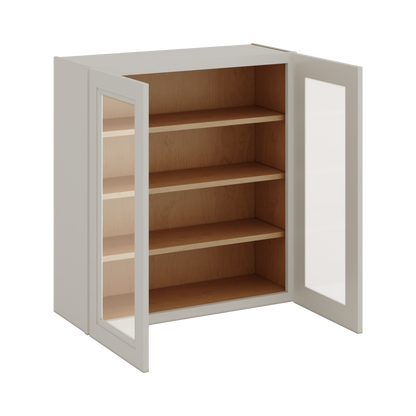 36" Tall 27LGDS Laguna Gray Double Shaker Glass Ready Wall Cabinet - Double Door 24", 27", 30", 33" & 36" Wide
