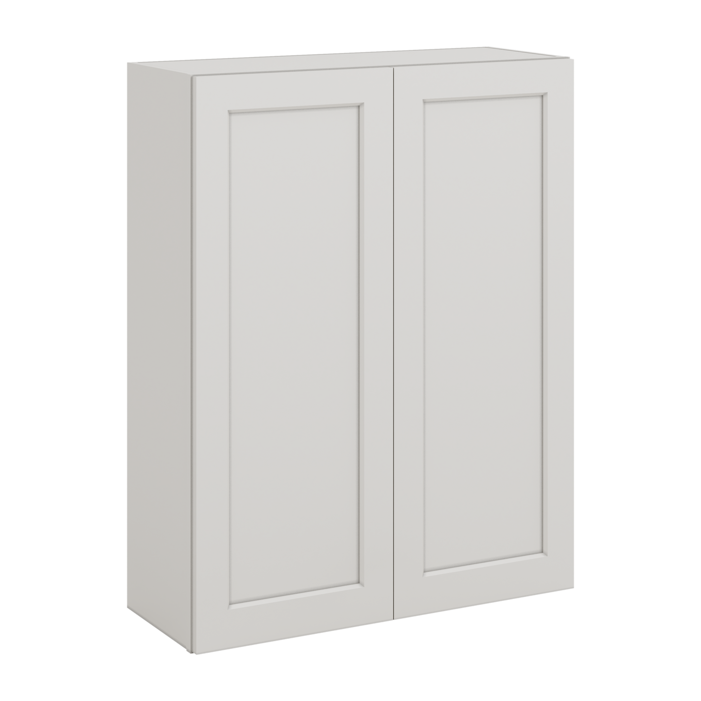 40" Tall 2WS White Shaker 1-1/4" Overlay Wall Cabinet - Double Door 24", 27", 30", 33", 36"