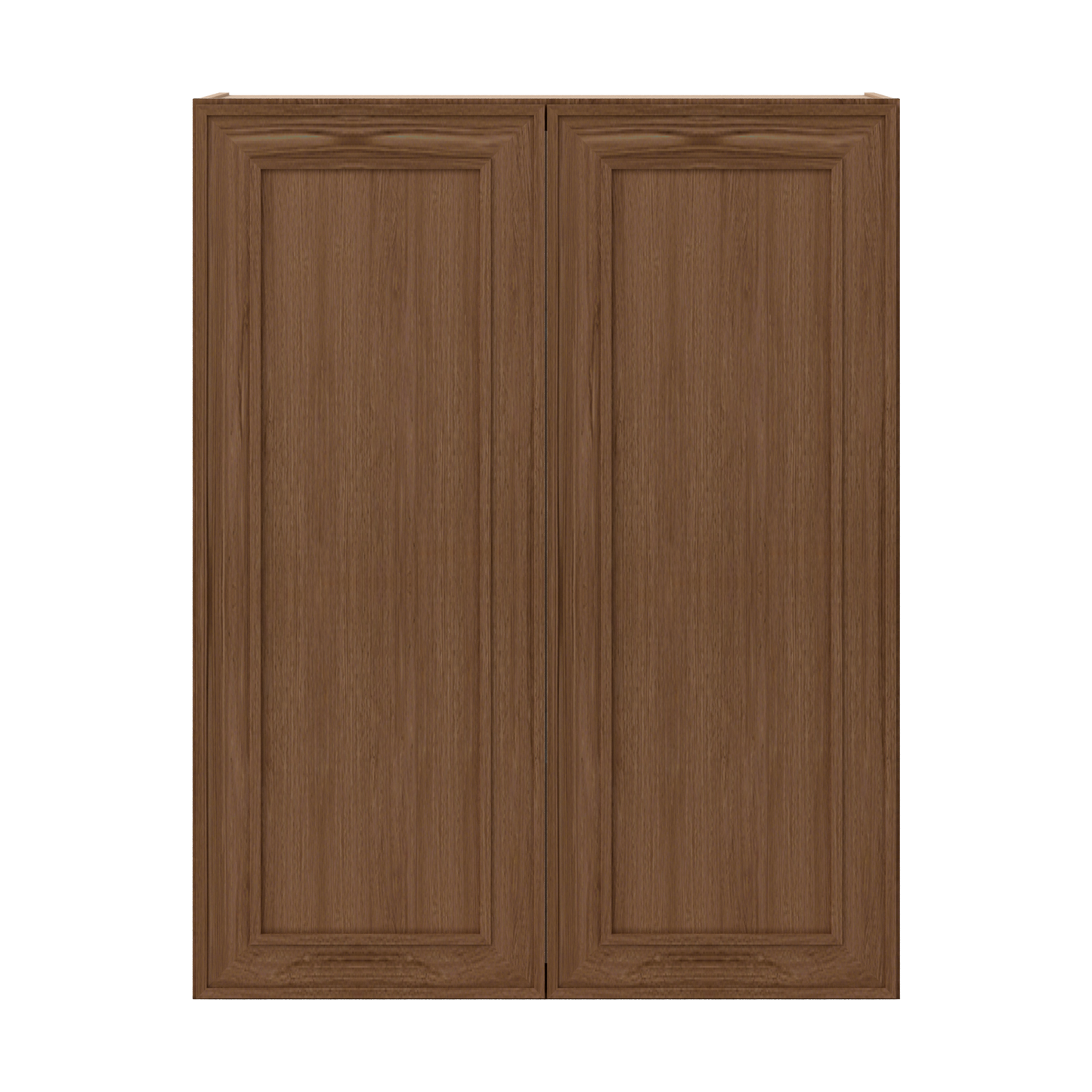 42" Tall Double Door 24", 27", 30", 33" & 36" Wide Elegant Craftsman Mocha Shaker Wall Cabinet