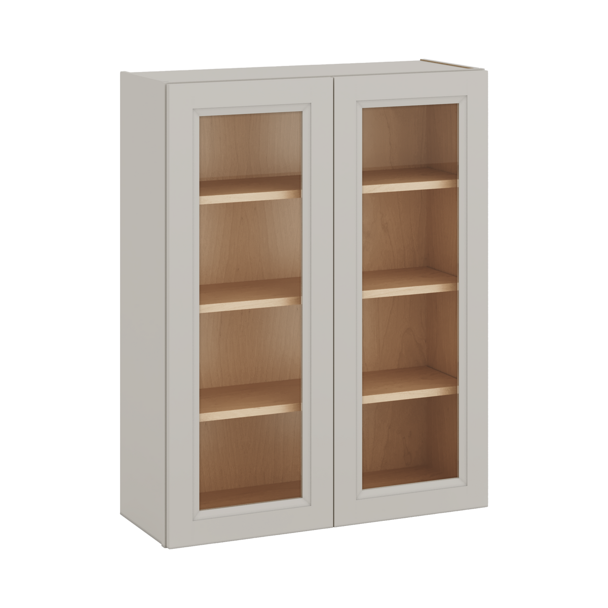42" Tall 27LGDS Laguna Gray Double Shaker Glass Ready Wall Cabinet - Double Door 24", 27", 30", 33", 36"