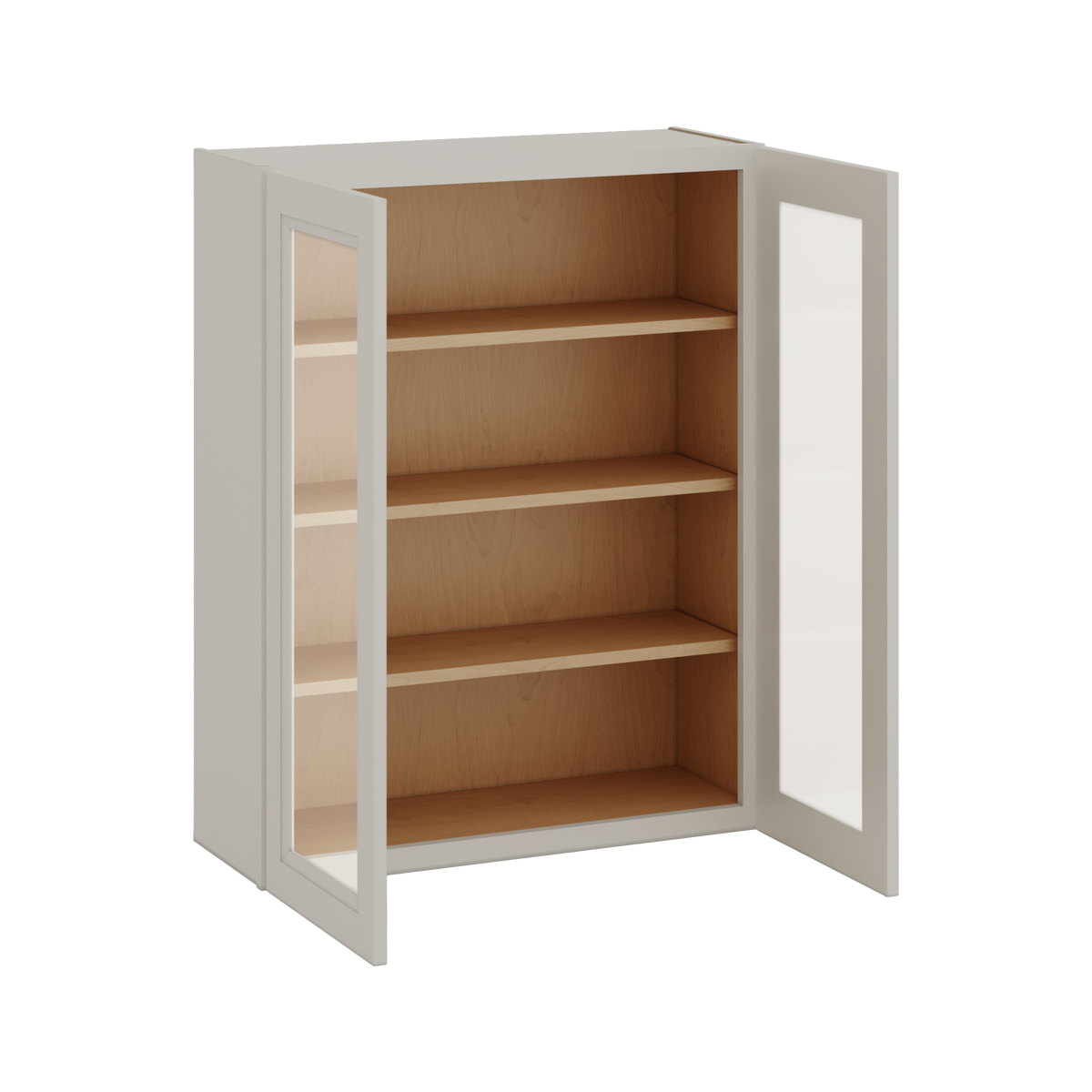 42" Tall 27LGDS Laguna Gray Double Shaker Glass Ready Wall Cabinet - Double Door 24", 27", 30", 33", 36"