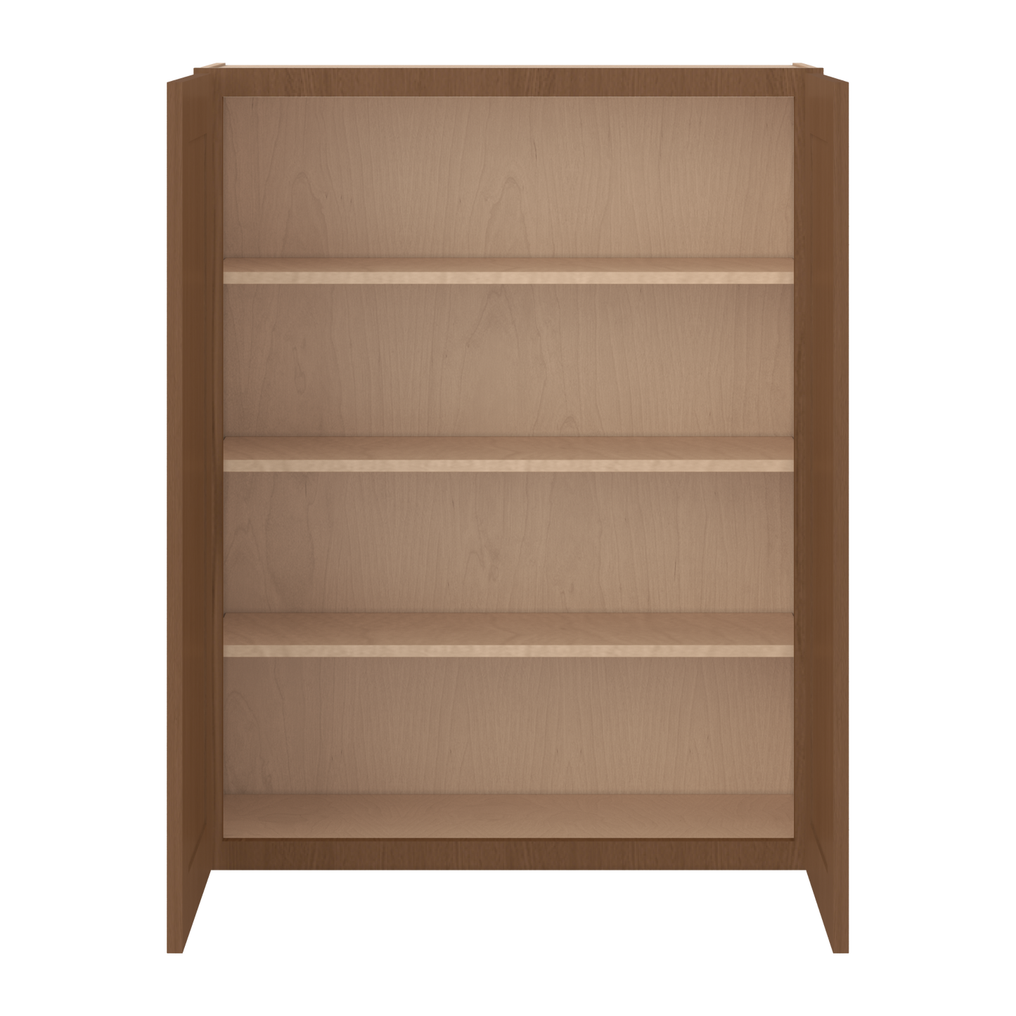 42" Tall Double Door 24", 27", 30", 33" & 36" Wide Elegant Craftsman Mocha Shaker Wall Cabinet