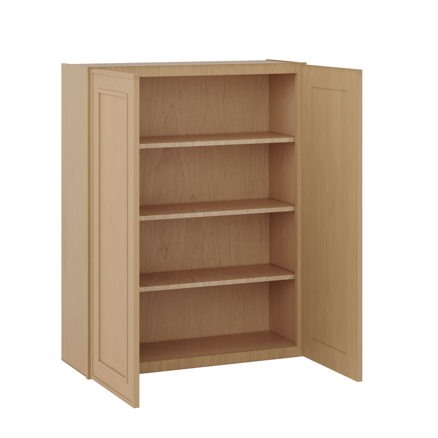 42" Tall Double Door 24", 27", 30", 33" & 36" Wide Elegant Oak Shaker Wall Cabinet