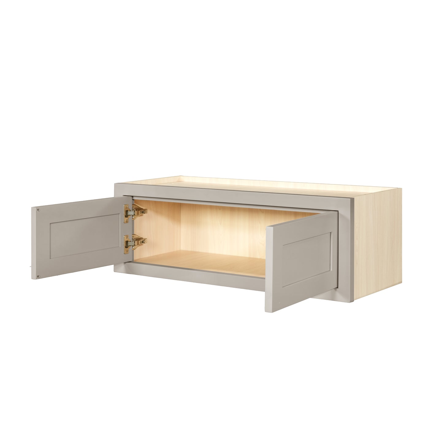 36" Wide Bridge Tuscan Gray Inset Shaker Wall Cabinet - Double Door 12", 15", 18", 21" & 24" Tall