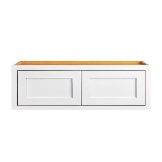 33" Wide Custom Color Stacker Inset Shaker Wall Cabinet - Double Door 12", 15", 18" & 21" Tall
