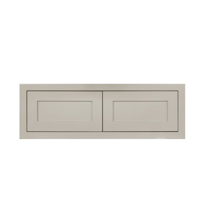 36" Wide Bridge Tuscan Gray Inset Shaker Wall Cabinet - Double Door 12", 15", 18", 21" & 24" Tall