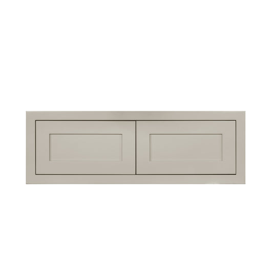 36" Wide Bridge Tuscan Gray Inset Shaker Wall Cabinet - Double Door 12", 15", 18", 21" & 24" Tall
