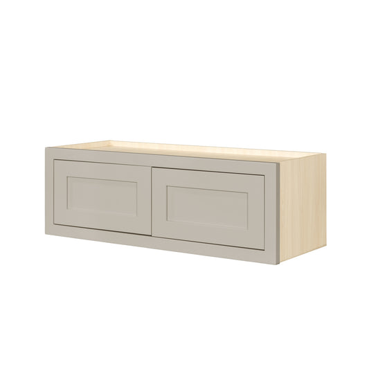 36" Wide Bridge Tuscan Gray Inset Shaker Wall Cabinet - Double Door 12", 15", 18", 21" & 24" Tall