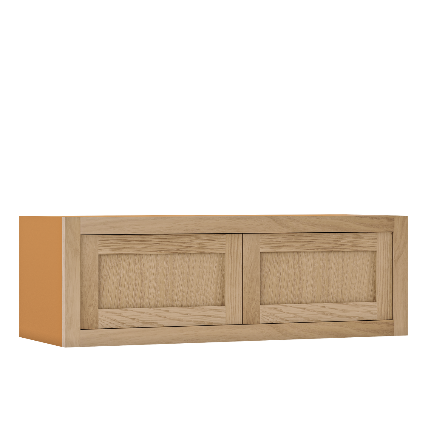 36" Wide Bridge White Oak Inset Shaker Wall Cabinet - Double Door 12", 15", 18", 21" & 24" Tall