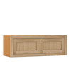 36" Wide Bridge White Oak Inset Shaker Wall Cabinet - Double Door 12", 15", 18", 21" & 24" Tall