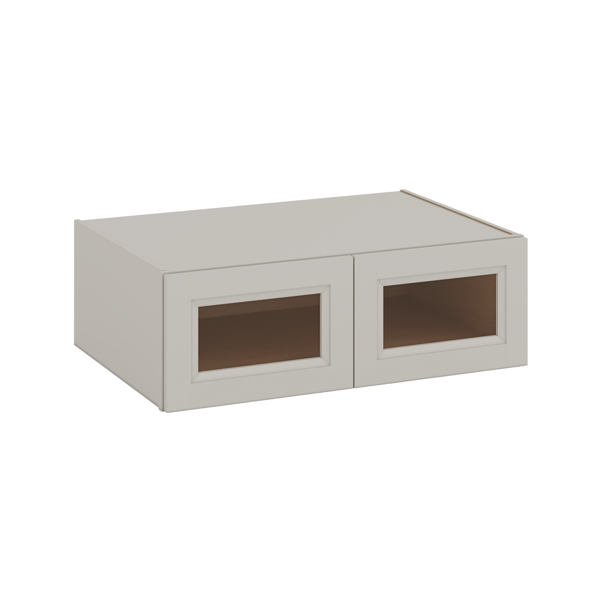 36" Wide 24" Deep Upper 27LGDS Laguna Gray Double Shaker Glass Ready Wall Cabinet - Double Door 12", 15", 18", 21", 24"