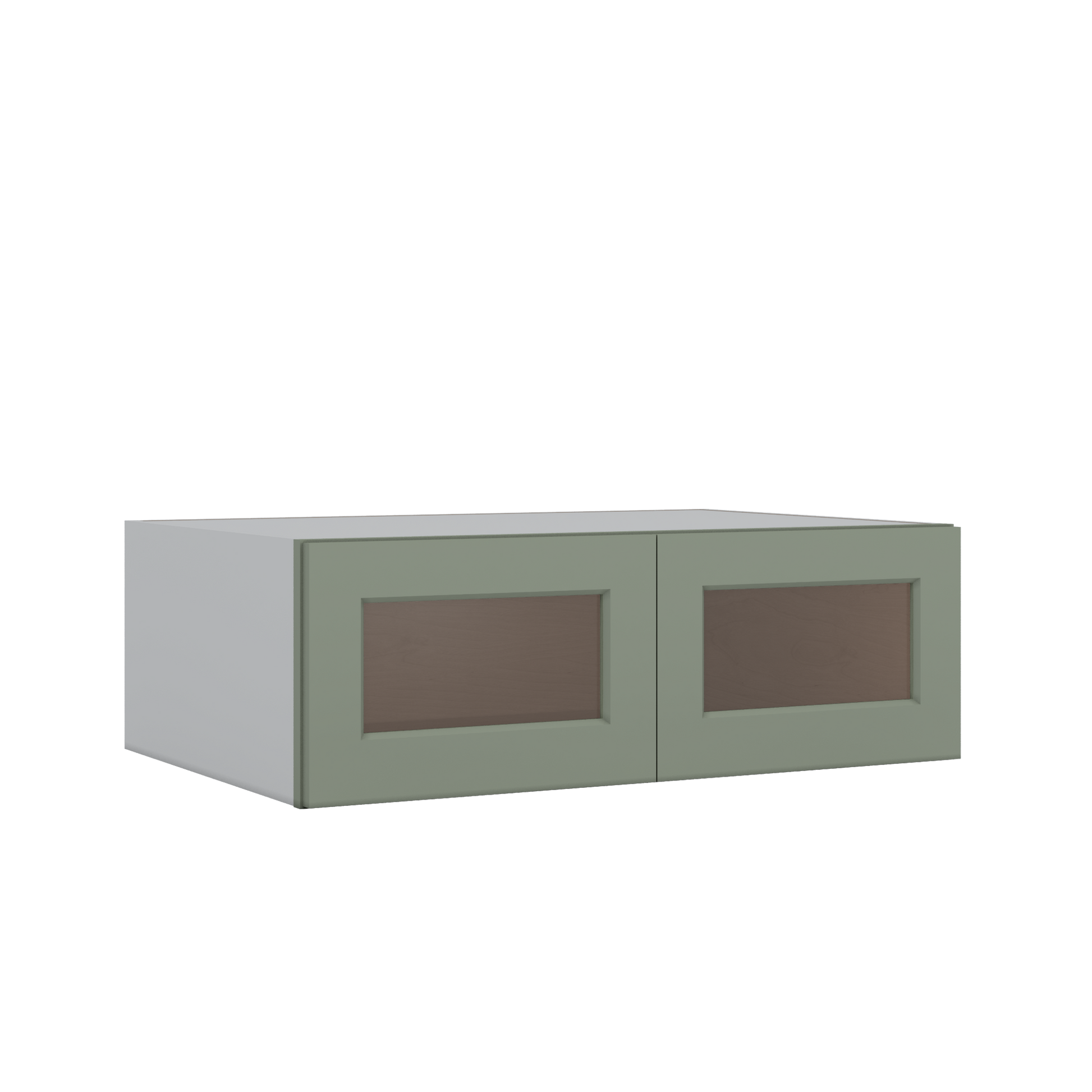 36" Wide x 24" Deep Glass Ready Sage Green RTA Shaker Kitchen Cabinet