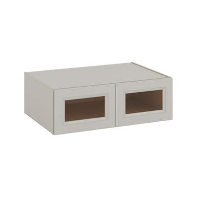 36" Wide 24" Deep Upper 27LGDS Laguna Gray Double Shaker Glass Ready Wall Cabinet - Double Door 12", 15", 18", 21", 24"