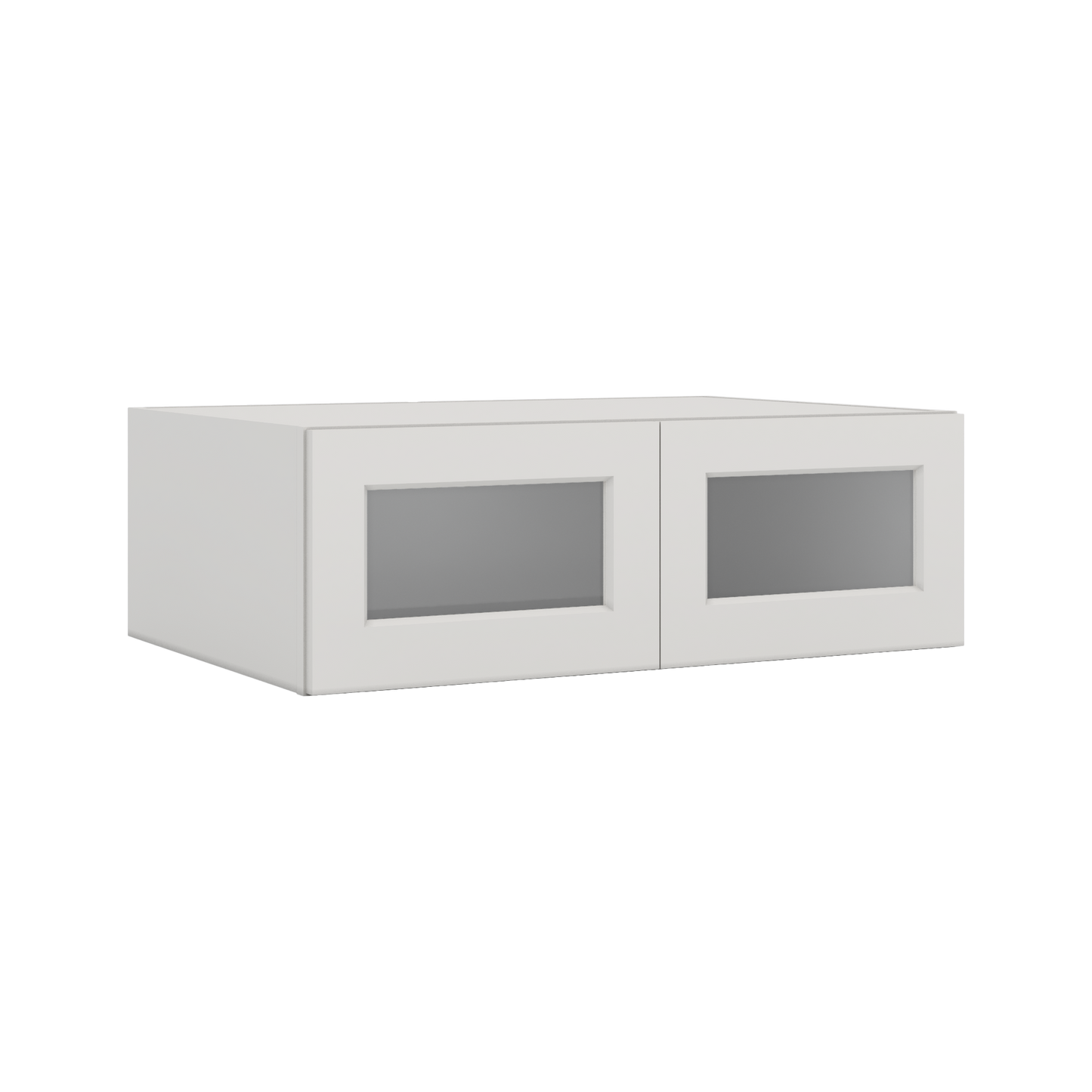 36" Wide 24" Deep Upper 2WS White Shaker 1-1/4" Overlay Glass Ready Wall Cabinet - Double Door 12", 15", 18", 21", 24"