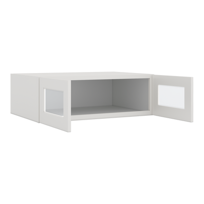 36" Wide 24" Deep Upper 2WS White Shaker 1-1/4" Overlay Glass Ready Wall Cabinet - Double Door 12", 15", 18", 21", 24"