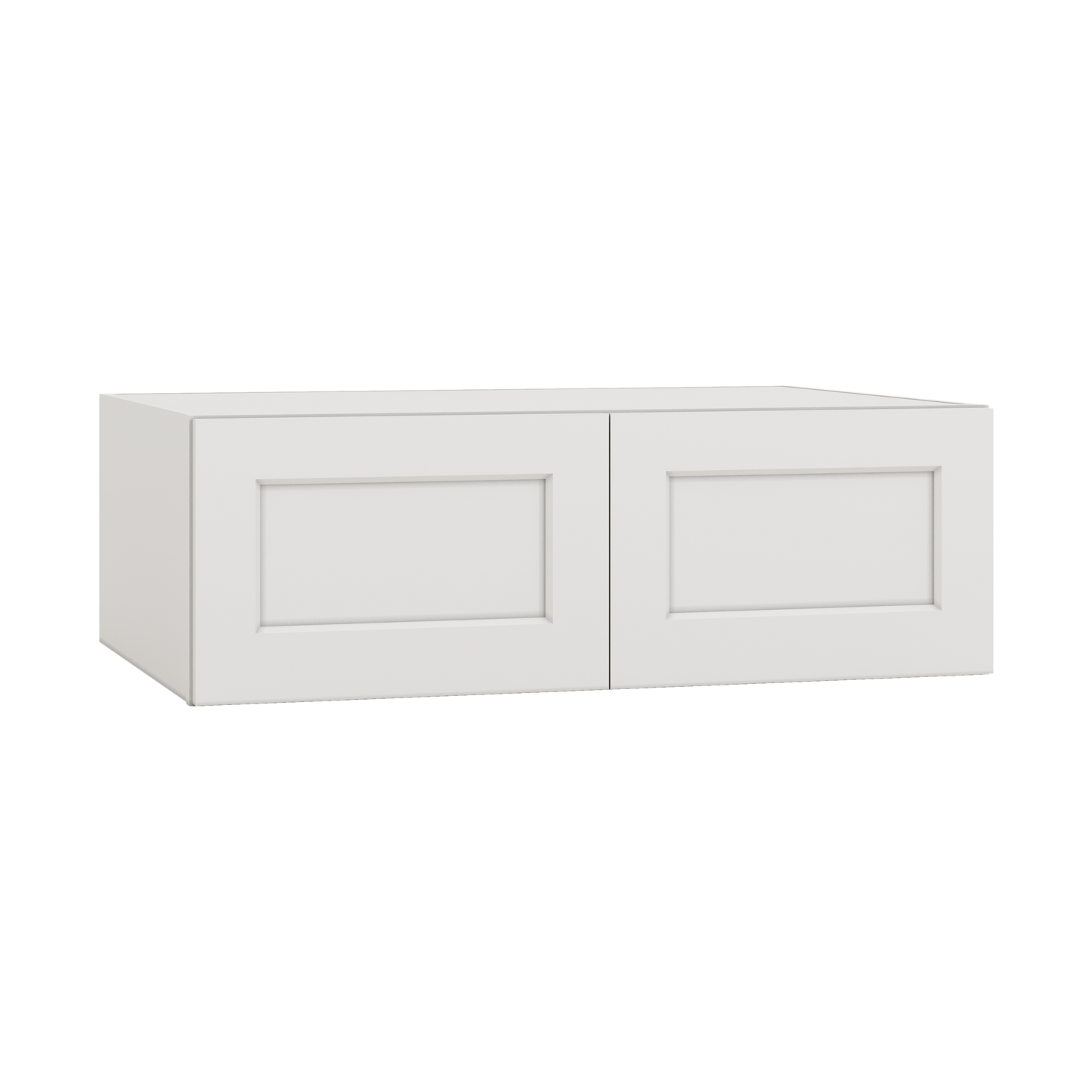 36" Wide 24" Deep Upper ICE White Shaker 1-1/4" Overlay Wall Cabinet - Double Door 12", 15", 18", 21", 24" CWS/CWB