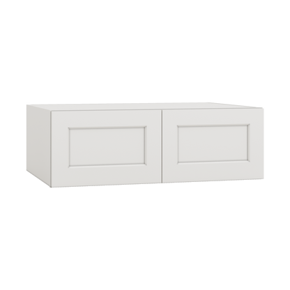 36" Wide 24" Deep Upper ICE White Shaker 1-1/4" Overlay Wall Cabinet - Double Door 12", 15", 18", 21", 24" CWS/CWB