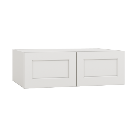 36" Wide 24" Deep Upper ICE White Shaker 1-1/4" Overlay Wall Cabinet - Double Door 12", 15", 18", 21", 24" CWS/CWB
