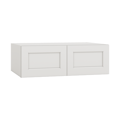 36" Wide 24" Deep Upper 2WS White Shaker 1-1/4" Overlay Wall Cabinet - Double Door 12", 15", 18", 21", 24"