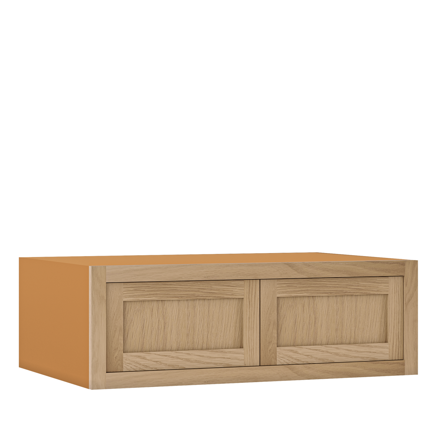 31.5" W 24" D Wall Oven Wall Cabinet  - 12", 15", 18", 21" & 24" Tall White Oak Inset Shaker