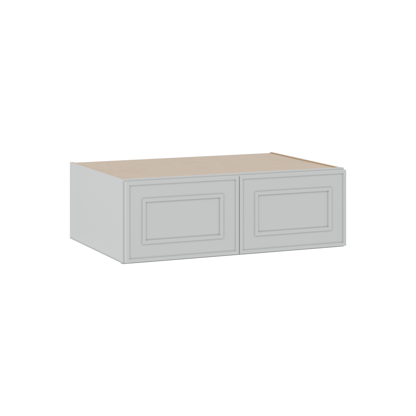 30" Wide Double Door 12", 15", 18", 21"& 24" Tall Bridge White Elegant Oak Shaker Wall Cabinet