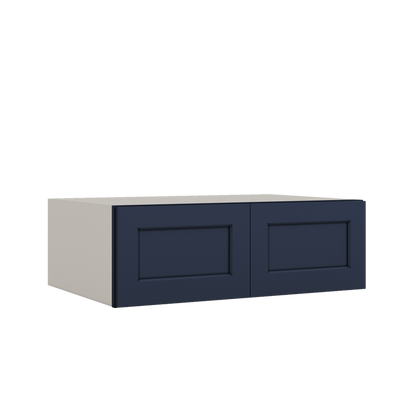 36" Wide 24" Deep Upper NB29 Naval Blue Shaker 1-1/4" Overlay Wall Cabinet - Double Door 12", 15", 18", 21", 24"