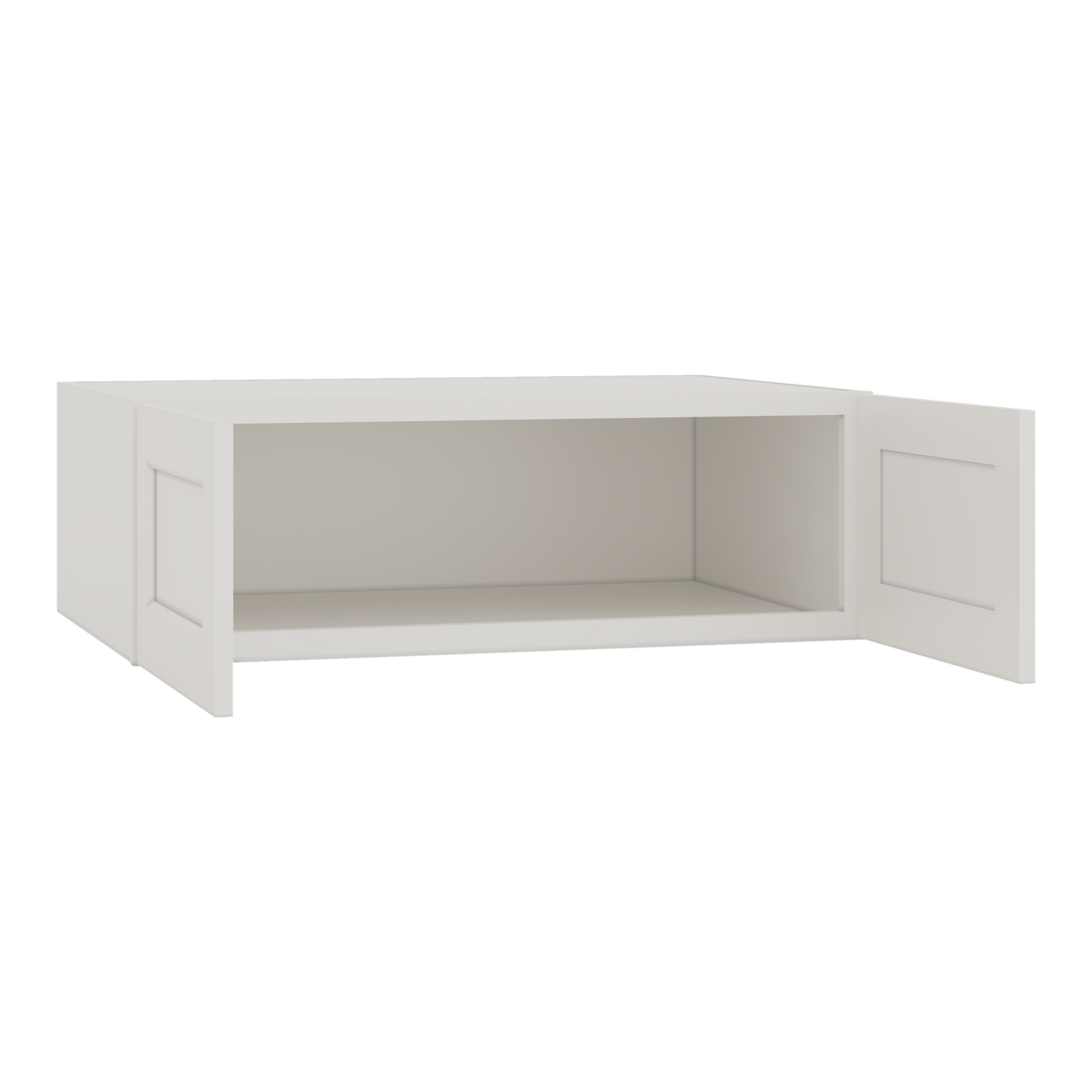 36" Wide 24" Deep Upper ICE White Shaker 1-1/4" Overlay Wall Cabinet - Double Door 12", 15", 18", 21", 24" CWS/CWB