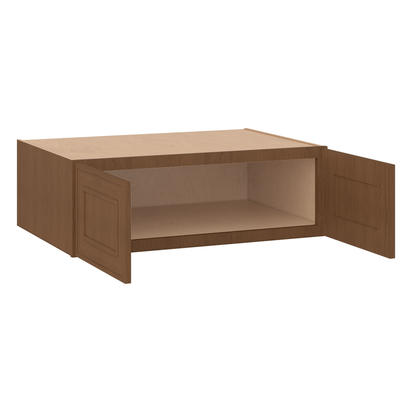 36" Wide 24" Deep 12", 15", 18", 21" & 24" Tall Mocha Elegant Oak Shaker Refrigerator Wall Cabinet