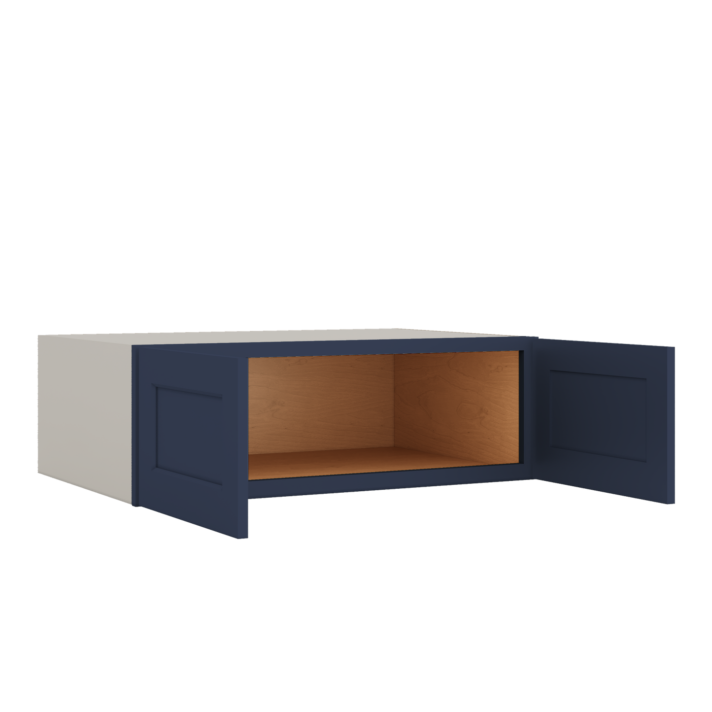 36" Wide 24" Deep Upper NB29 Naval Blue Shaker 1-1/4" Overlay Wall Cabinet - Double Door 12", 15", 18", 21", 24"