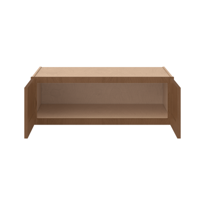 36" Wide 24" Deep 12", 15", 18", 21" & 24" Tall Elegant Craftsman Mocha Shaker Refrigerator Wall Cabinet