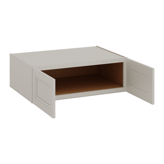 36" Wide 24" Deep Upper 27LGDS Laguna Gray Double Shaker Wall Cabinet - Double Door 12", 15", 18", 21", 24"